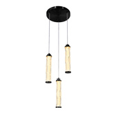 Lampa wisząca Corte potrójna szklana tuba do jadalni 25W LED 3000K