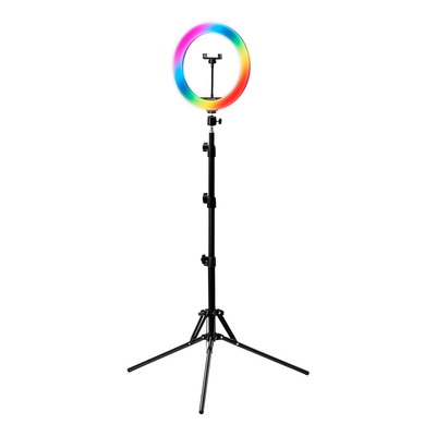 GLOW lampa pierścieniowa ring 10" RGB bsc ze statywem 10W 148019