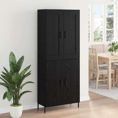Highboard 2 szt. Czarny Dąb 69,5 x 34 x 180 cm