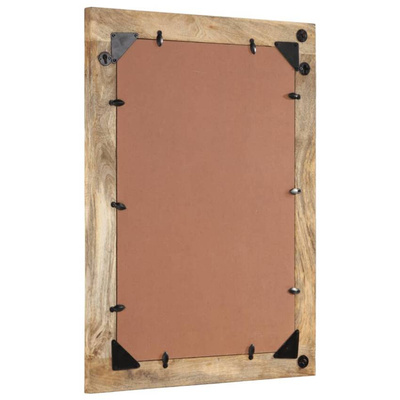 vidaXL Lustro łazienkowe, 50x70x2,5 cm, lite drewno mango i szkło