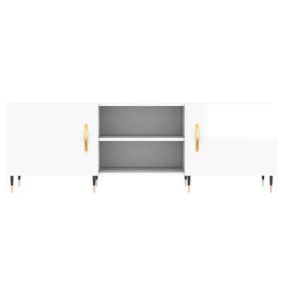 vidaXL Szafka pod TV, wysoki połysk, biała, 150x30x50 cm