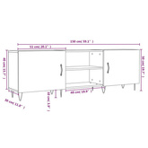 vidaXL Szafka pod TV, biała, 150x30x50 cm, materiał drewnopochodny wariant 8