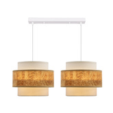 Lampa wisząca z abażurami Cork biało‑beżowa podwójna nad stół nowoczesna