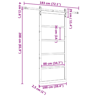Drzwi przesuwne 100 x 208 cm Lite drewno sosnowe naturalny