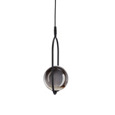 Lampa wisząca CORDEL elegancka - czarna z grafitowym kloszem kulką - nowoczesne oświetlenie salonu i łazienki 1x G9 LED