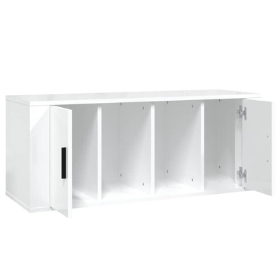 Szafka pod TV, wysoki połysk, biała, 100x35x40 cm vidaXL
