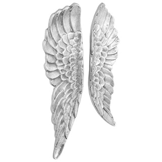 Rzeźba skrzydeł 2 pcs Srebrny 31 x 5 x 91 cm Aluminium