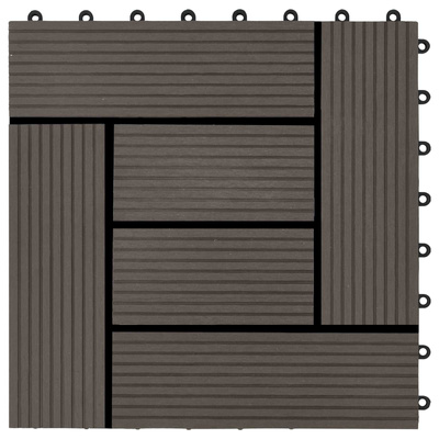 Płytka Tarasowa 11 pcs Ciemny brąz 30 x 30 cm