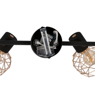 Lampa sufitowa listwa ścienna czarna klosz miedziany Acrobat 92-22202