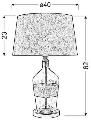Lampka stołowa beżowe płótno 25x47cm Eco 41-21519