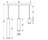 Lampa wisząca czarna/drewniana oprawa 3x25W Tubo 33-79114