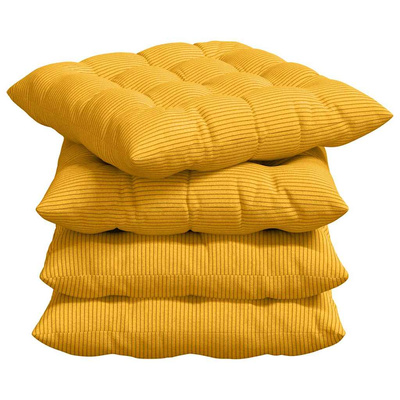 Poduszki na siedziska 4 pcs Jasnożółty 40 x 40 x 6 cm