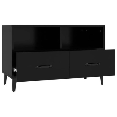 vidaXL Szafka pod TV, czarna, 80x36x50 cm, materiał drewnopochodny wariant 7