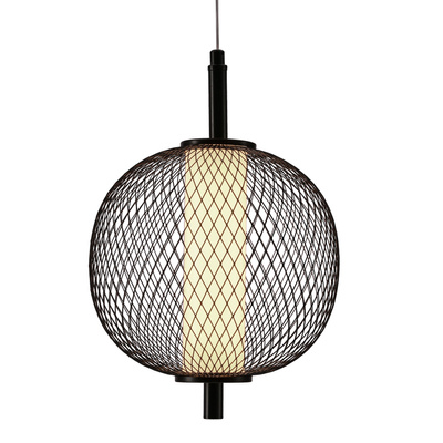 Lampa wisząca druciana PUMA z kulistym kloszem 20 cm – designerska lampa do salonu LED 3000K
