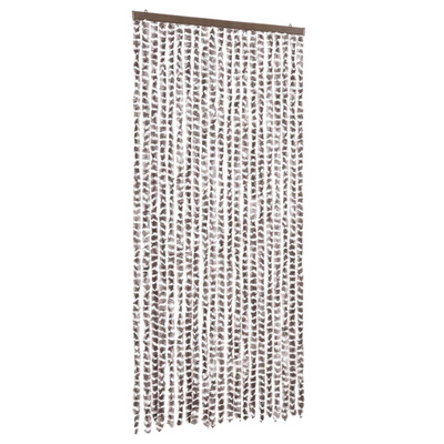 Zasłona przeciwko owadom, taupe i biel, 90x200 cm, szenil