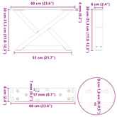 Nogi do stolika kawowego 2 szt. Białe 60x(30-31,3) cm Stal