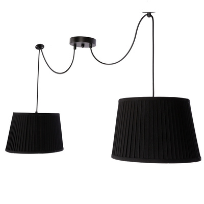 Lampa wisząca z abażurami Gillo czarna podwójna loftowa nad stół