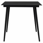 5-częściowy zestaw mebli ogrodowych, czarny, rattan PVC