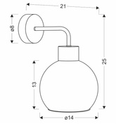Lampa Kinkiet Czarny 1X40W E27 Klosz Złoty Lady
