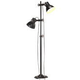 Lampa podłogowa z 2 kloszami, czarna, E27, żeliwo