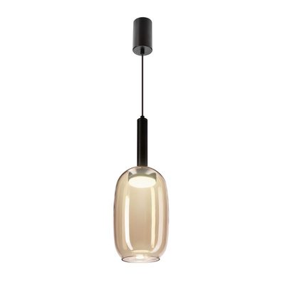 Lampa wisząca Bueno szklana bursztynowy klosz pojedyncza GX53