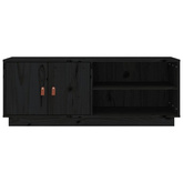 vidaXL Szafka pod TV, czarna, 105x34x40 cm, lite drewno sosnowe