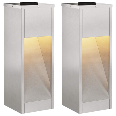 Solarna Lampa LED na Ścieżkę 2 pcs Srebrny Stal nierdzewna