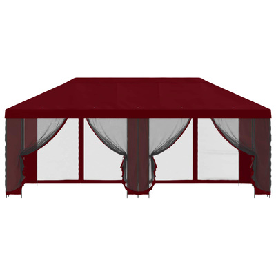 Altana z bokami 6 x 3 m bordowy Poliester i Stal 190