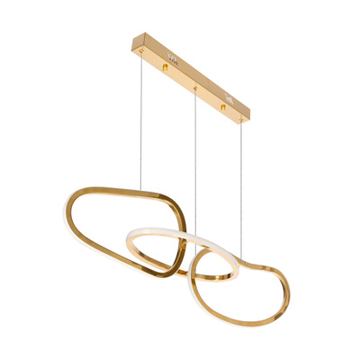 Lampa wisząca ANNELI elegancka – złota nieregularna forma 80 cm – designerska lampa salonu i jadalni LED 3000K