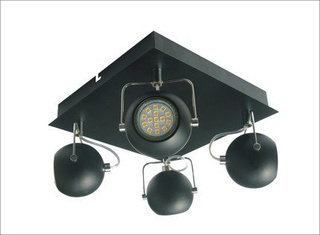 Lampa sufitowa TONY reflektor regulowana 4-punktowa do salonu metalowa