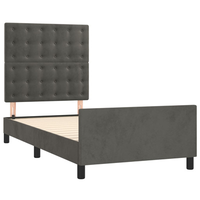 vidaXL Rama łóżka z zagłówkiem, ciemnoszara, 80x200 cm, aksamitem model standard