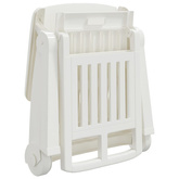 Składany leżak na kółkach, biały, PP