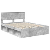 Ramka łóżka Betonowy 140 x 190 cm Lite drewno sosnowe