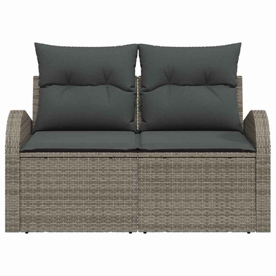 Sofa Ogrodowa z poduszką Szary 124 x 62 x 69 cm polirattan