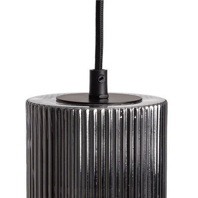 Lampa Wisząca nordycka szara ze szkła E27 Abruzzo Bella