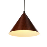 Dunca Lampa Wisząca 25 Czarny 1X40 E27 Klosz Ciemny Orzechowy