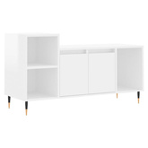 vidaXL Szafka pod TV, wysoki połysk, biała, 100x35x55 cm