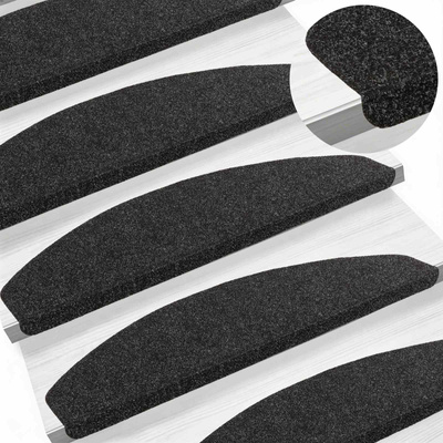 Samoprzylepne maty na schody 15 pcs Czarny 80 x 28 x 3,5 cm