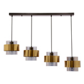 Lampa wisząca z abażurami Spiega czarna mosiężna do salonu nad stół