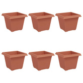 Kwadratowa doniczka na kwiaty 6 pcs Czerwony ceglasty
