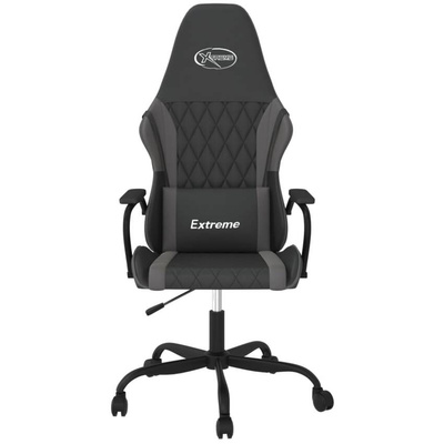vidaXL Fotel gamingowy, czarno-szary, sztuczna skóra