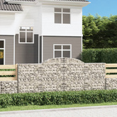 Kosze gabionowe, 6 szt, 300x30x120/140 cm, galwanizowane żelazo