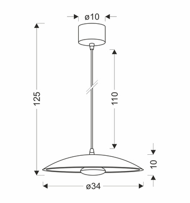 Lampa wisząca LUND 34 cm minimalistyczna – biały klosz talerz - skandynawska lampa nad stół LED