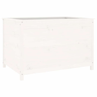 vidaXL Podwyższona donica ogrodowa, biała, 119,5x82,5x78 cm, sosna