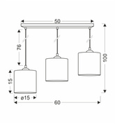 Legno lampa wisząca 15 3x40w e27 Abażur orzechowy