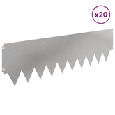Krawężnik do trawnika 20 szt. 103 x 30 cm Stal srebrny