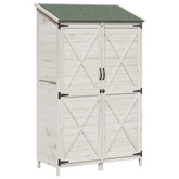Shed ogrodowy Biały 106 x 56 x 176,5 cm Drewno Świerkowe