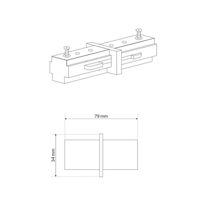 Łącznik wzdłużny do szyny MEVA PRO I Connector Black, czarny EDO777525 EDO Solutions