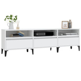 vidaXL Szafka pod TV, biała, 150x30x44,5 cm, materiał drewnopochodny wariant 8