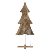 Choinka z podstawą Brązowy 181,5 cm Lite drewno tekowe